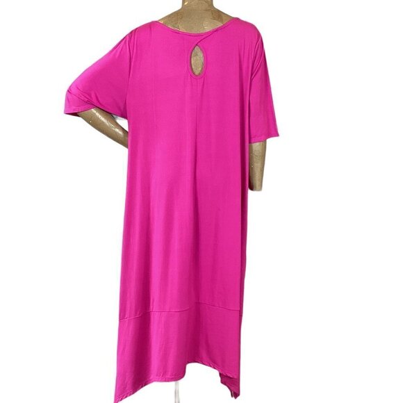 Cuddl Duds Athleisure Dress Handkerchief Hem Keyhole Back Pockets Sz 2X #269F - Picture 4 of 5